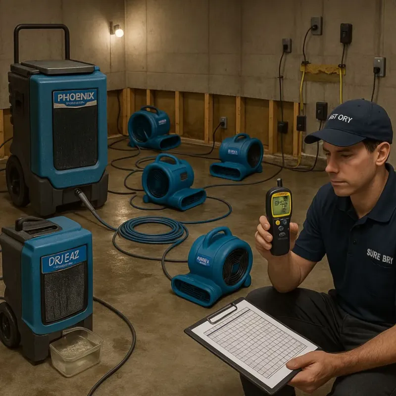Structural Drying and Dehumidification process in Red Lion, PA